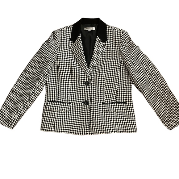 Kasper Vintage Houndstooth Blazer- Black and White-Deadstock-NWT! - Picture 1 of 7